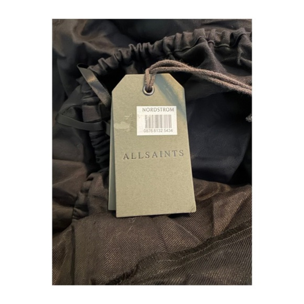 AllSaints Ludo Black Linen Blend Maxi Dress Open Back 10 - Picture 8 of 14